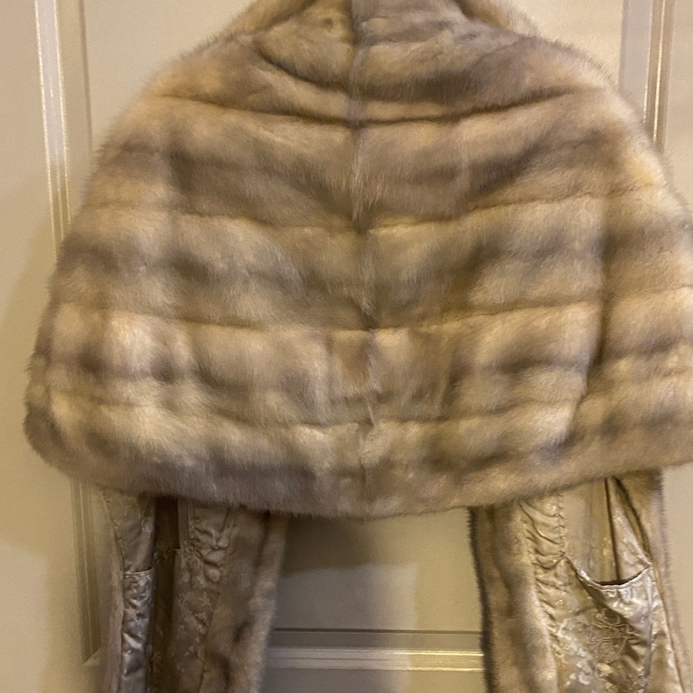 Vintage MINK Fur Stole EMBA CERULEAN Real Fur Shawl Natural Blue Mutation Mink - Picture 8 of 8